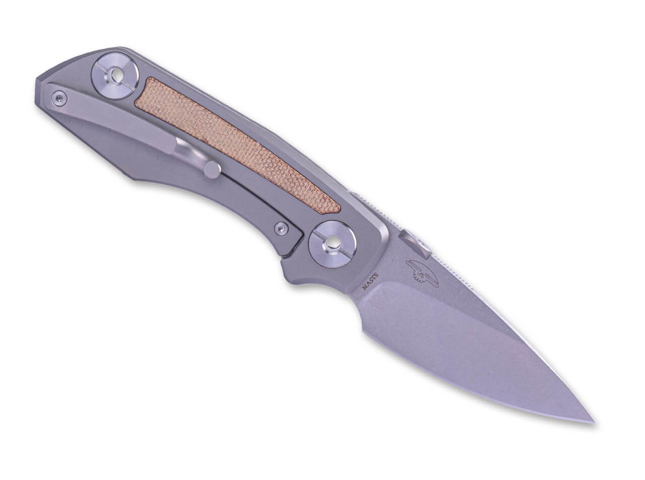 Delta Frame Lock TC4 Micarta Natural