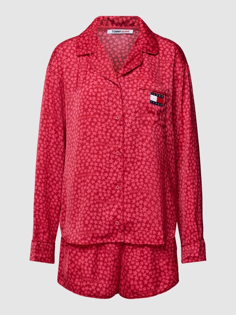 Pyjama mit Allover-Muster in rot