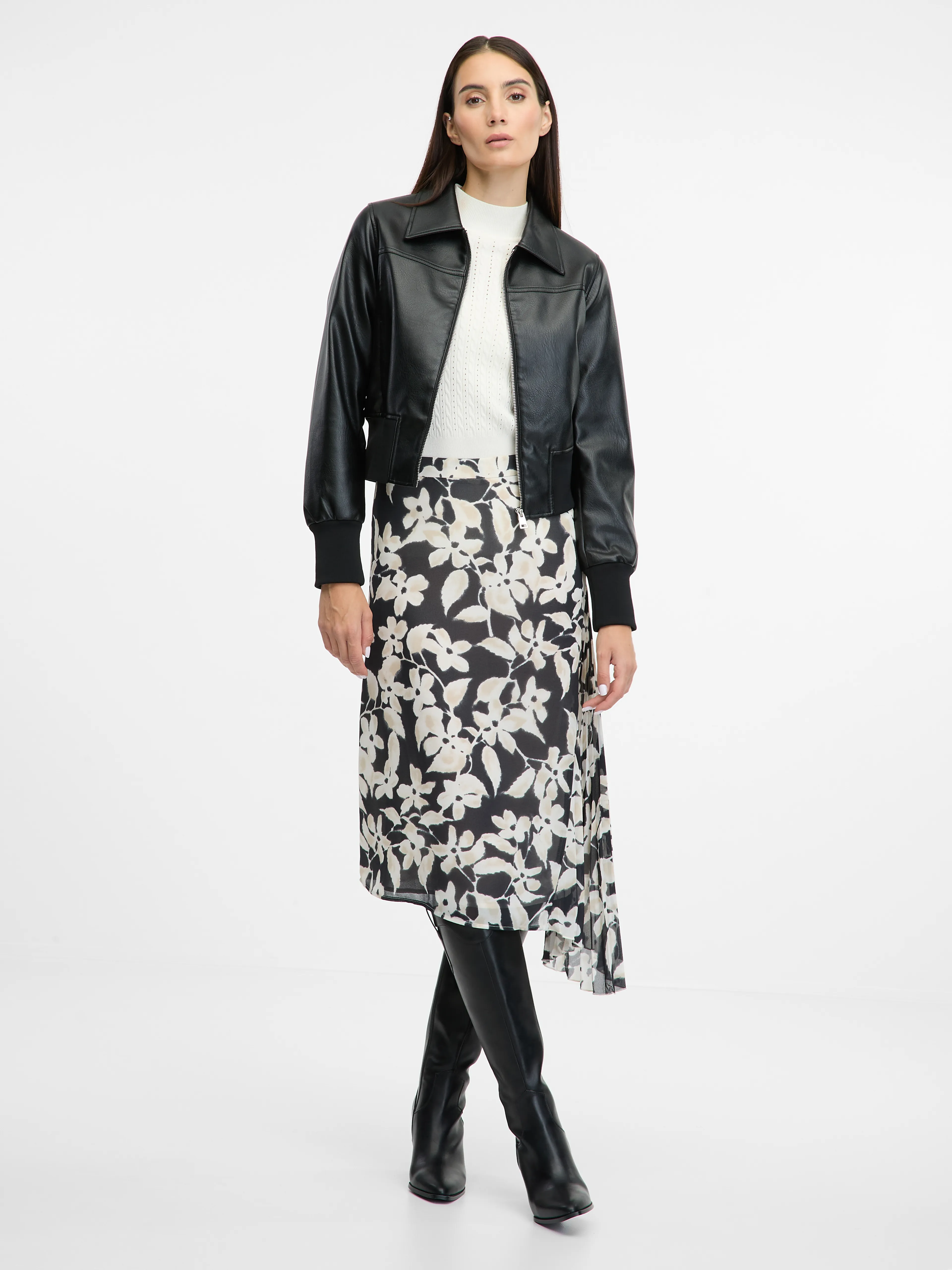 Schwarze Damen Lederjacke ORSAY