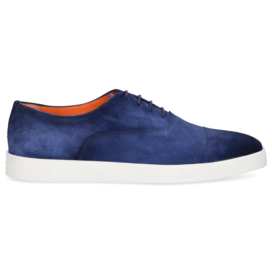 Santoni - Businessschuhe Oxford 17831 Veloursleder - blau
