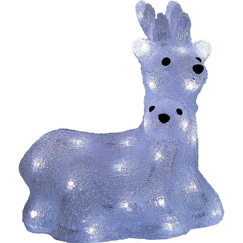 Home Julefigur utendørs med lys hjort m/kalv, 29 cm
