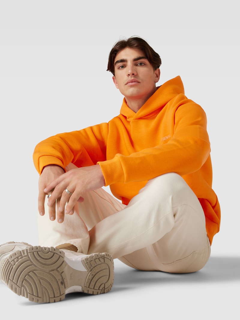 Hoodie mit Label-Print in orange