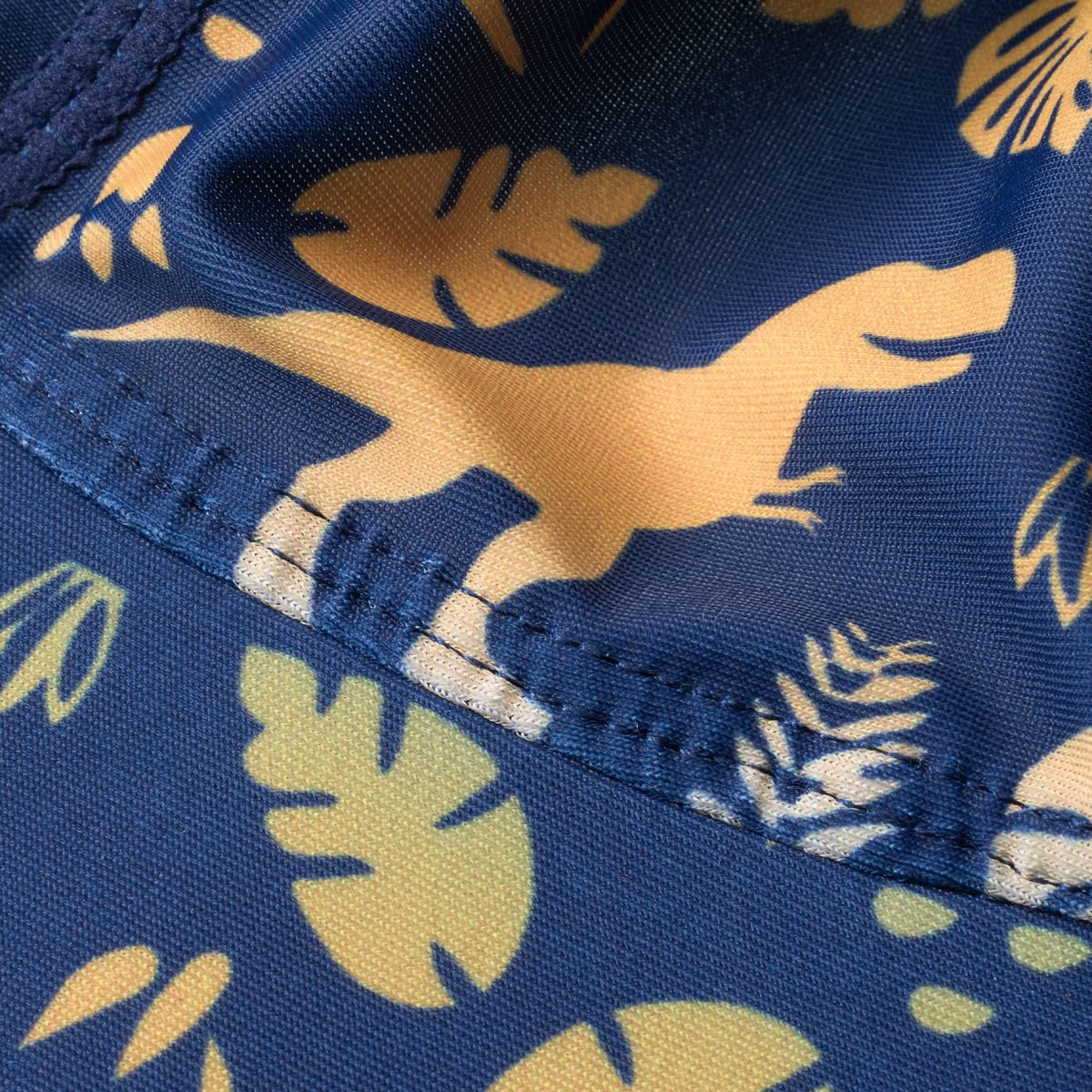 Bademütze mit Dino-Muster, blau, Gr. 50/51, 1 St