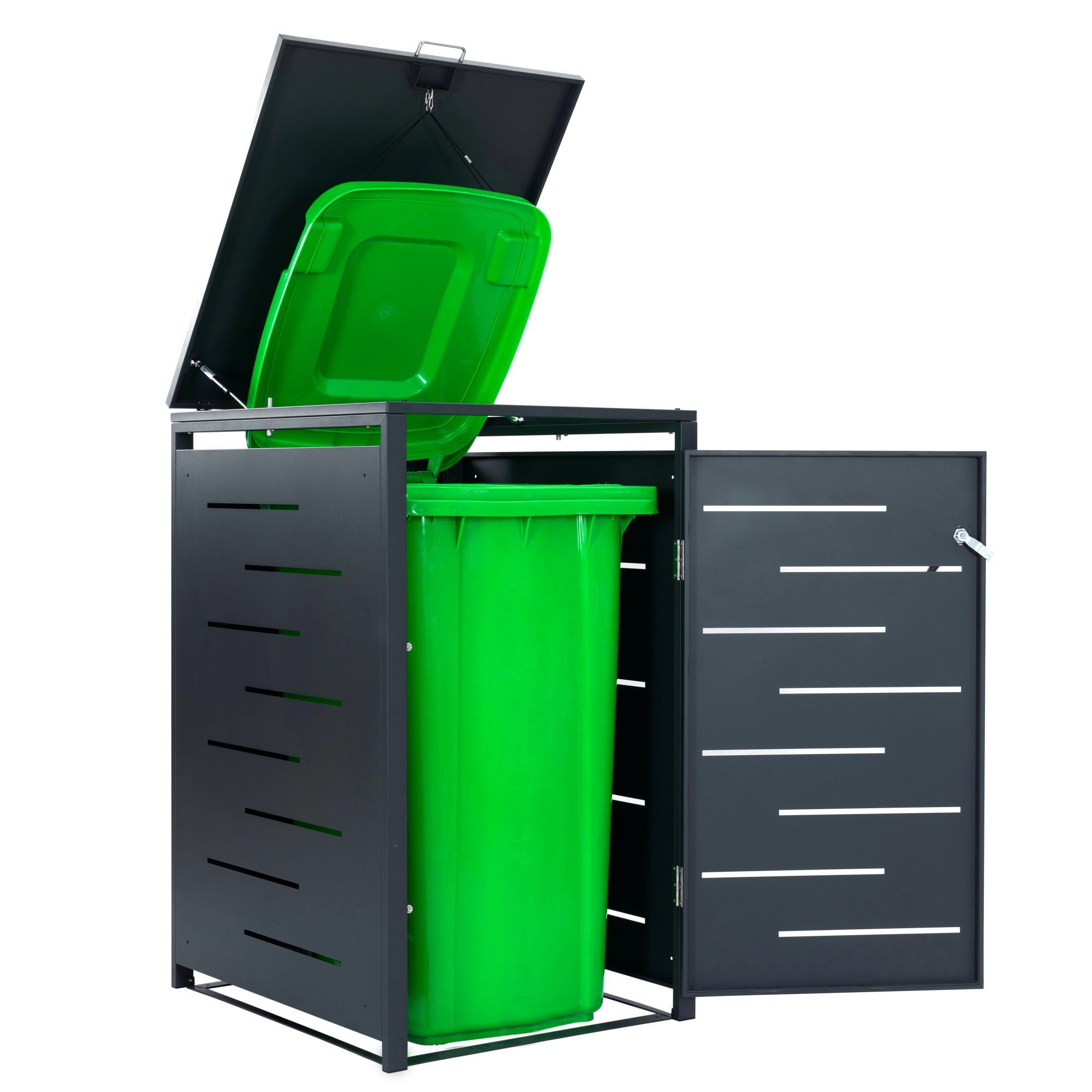 Zelsius Mülltonnenbox Mülltonnenbox für drei Mülltonnen, Anthrazit RAL 7016 (Set)