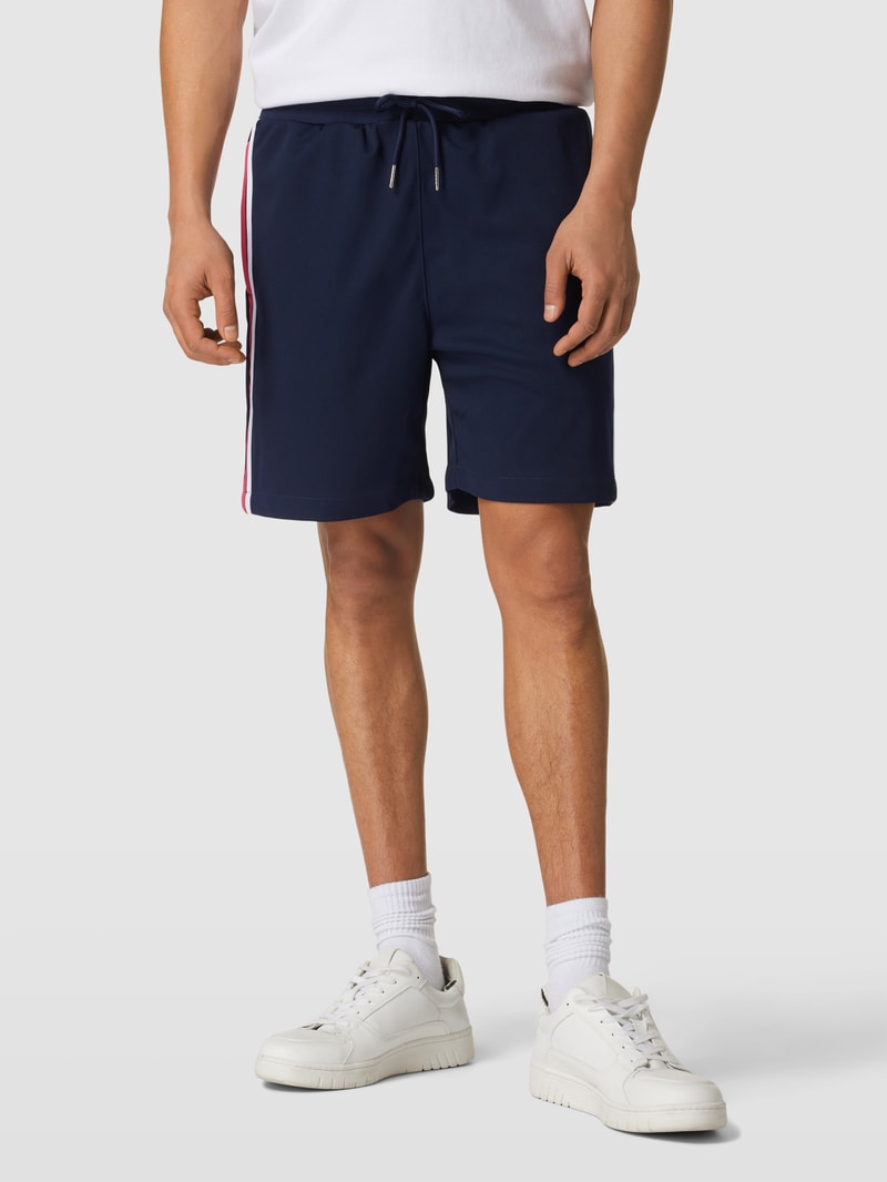 Sweatshorts mit Label-Stitching Modell 'DAMARINDO' in marineblau