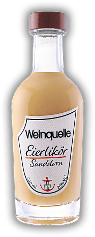 Weinquelle Eierlikör Sanddorn 0,2 Liter Weinquelle Eierlikör Sanddorn 0,2 Liter Hergestellt aus ausgesuchten Zutaten mit cremiger Textur und dezenter Fruchtnote. 0,2	 Liter - Vol 20%
