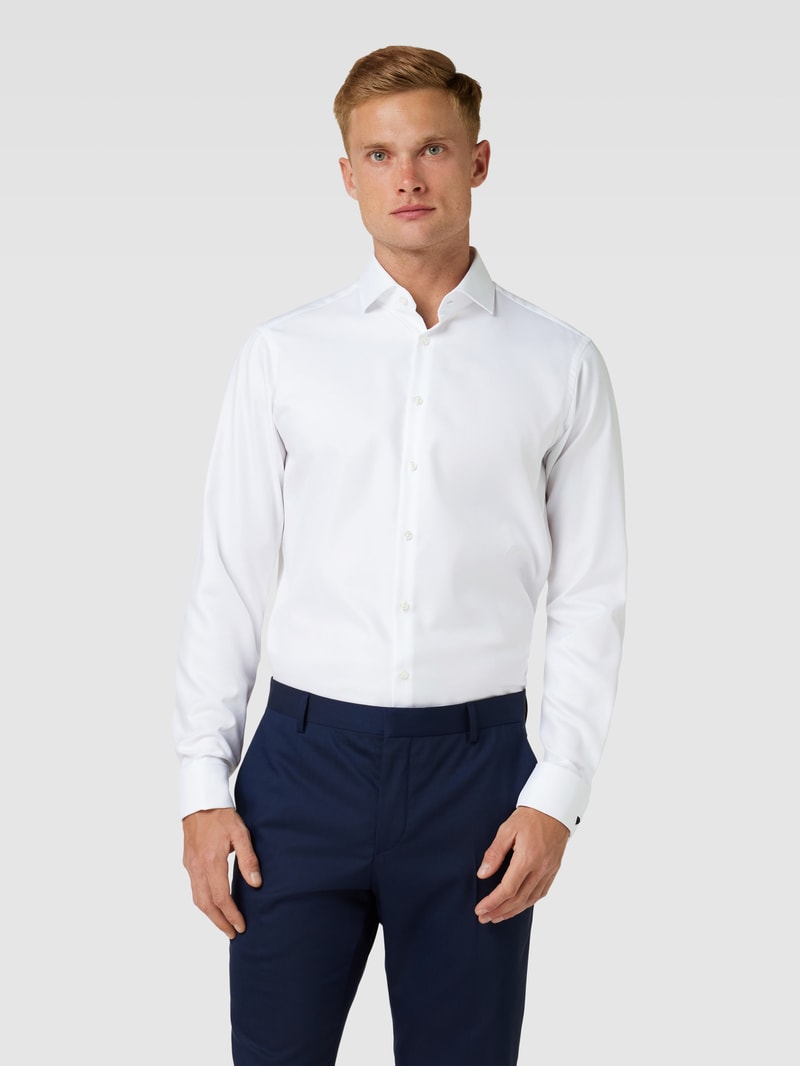 Regular Fit Business-Hemd mit Kentkragen in weiß