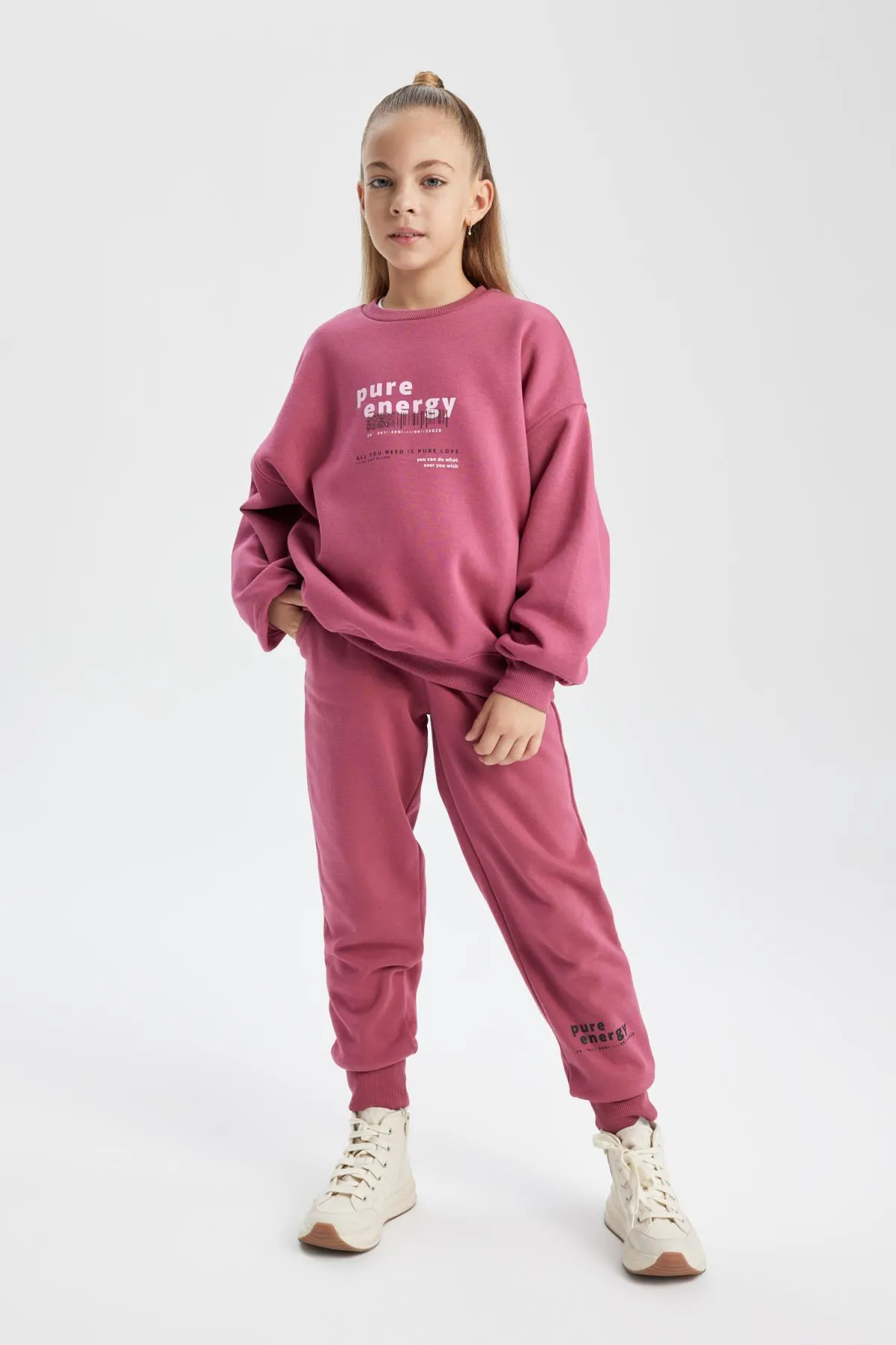 DeFacto  Dickes Mädchen-Sweatshirt in Oversize-Passform mit Rundhalsausschnitt und weicher, flauschiger Innenseite