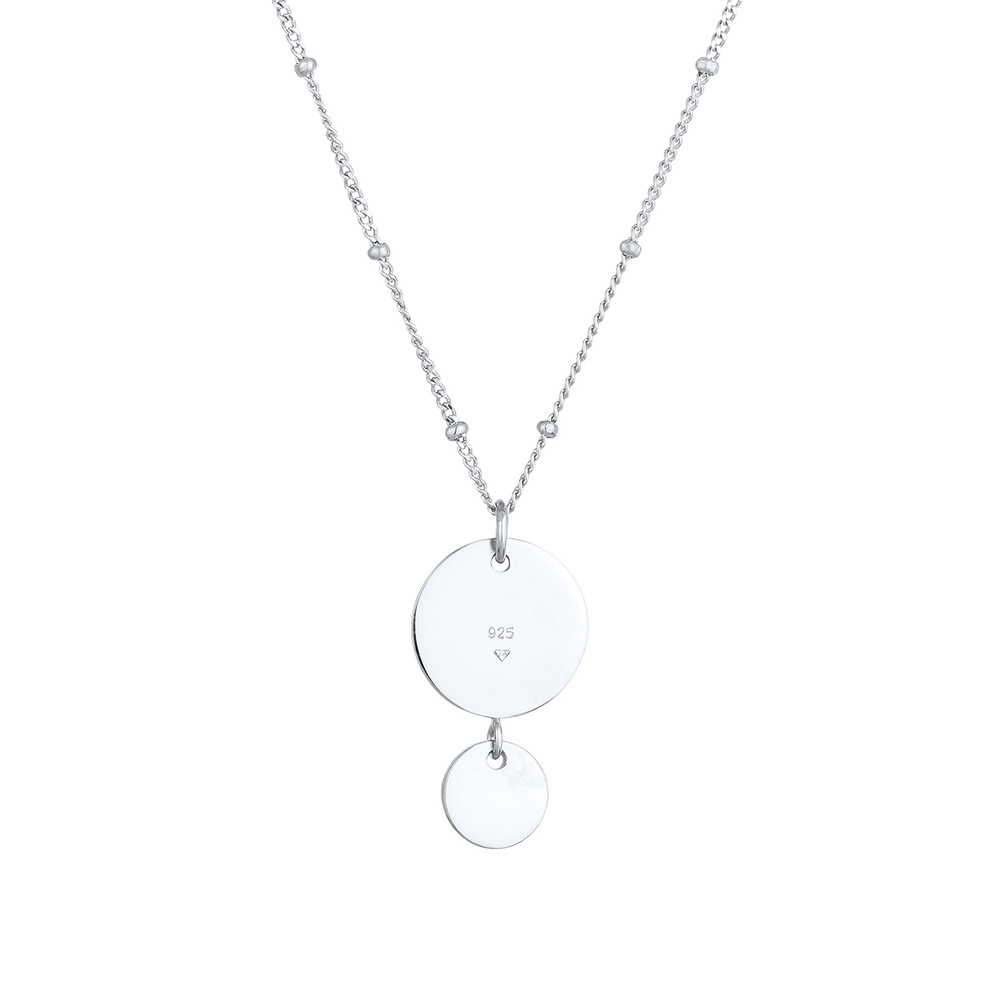 Elli Elli Collier Plaquettes Pendentif Chaîne à Boules Géo Look Trend Collier Femme -  Bijoux