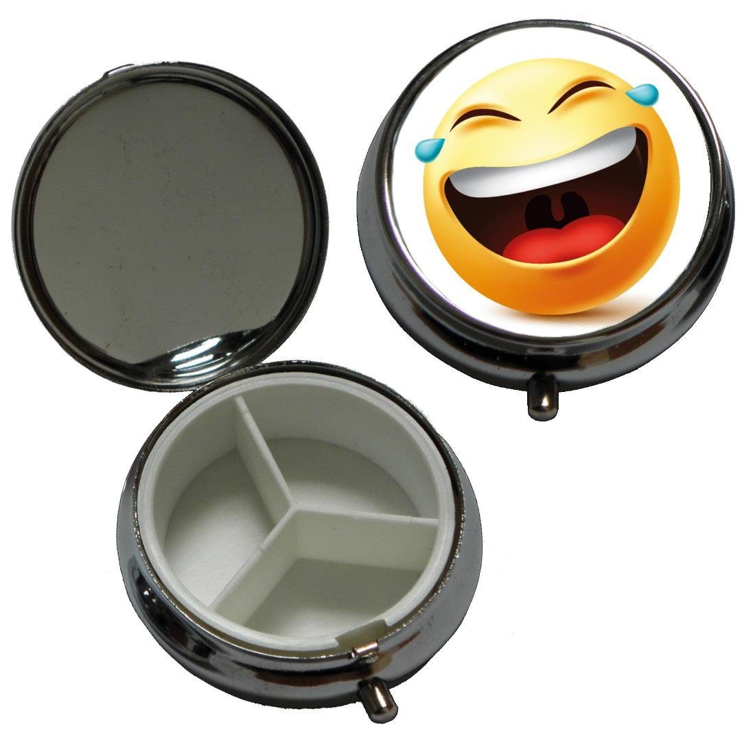 Zahndose 3er Set Pillendose Lustige Gesichter (Sonnenbrille, Lachend, Verrückt)