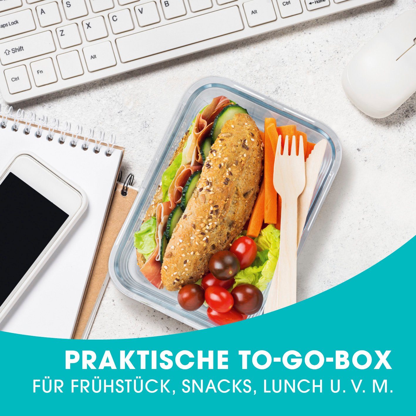 GOURMETmaxx Frischhaltedose Lunchbox tropfsicher, einfrieren, aufbewahren, (14er Set, 28-tlg), 4x 200ml; 4x 500ml; 4x 1100ml; 2x 2100ml