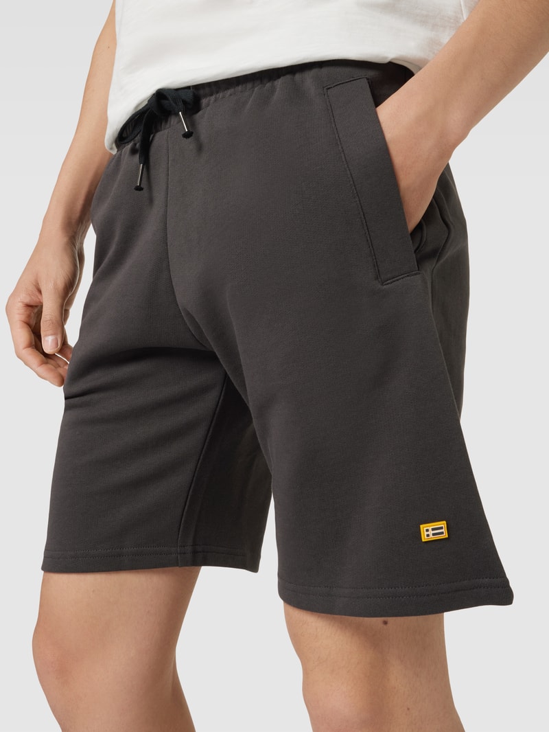 Sweatshorts aus Baumwolle mit Label-Detail in anthrazit