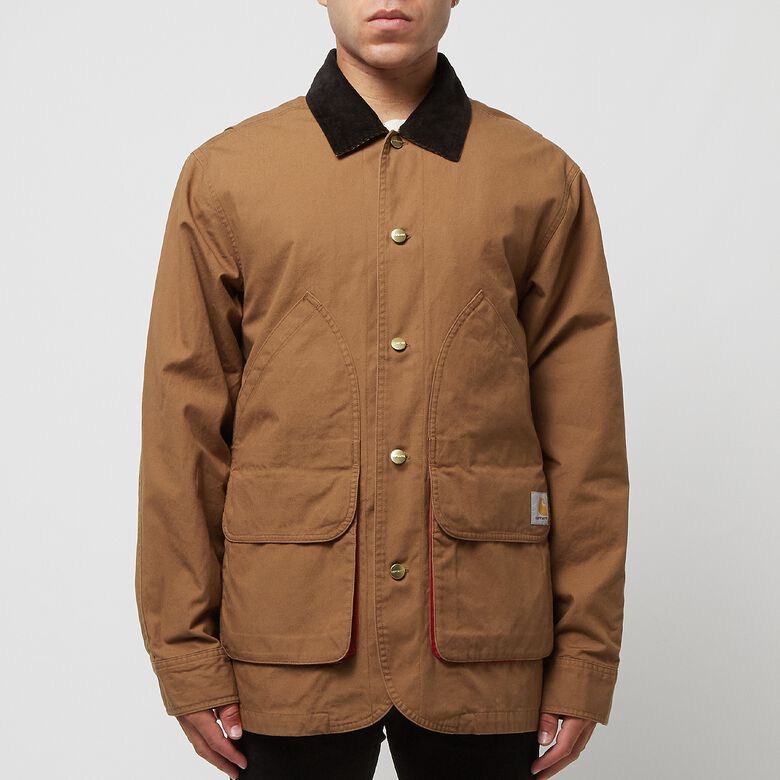 Carhartt WIP Heston Jacket hamilton brown/cherry heavy stone wash