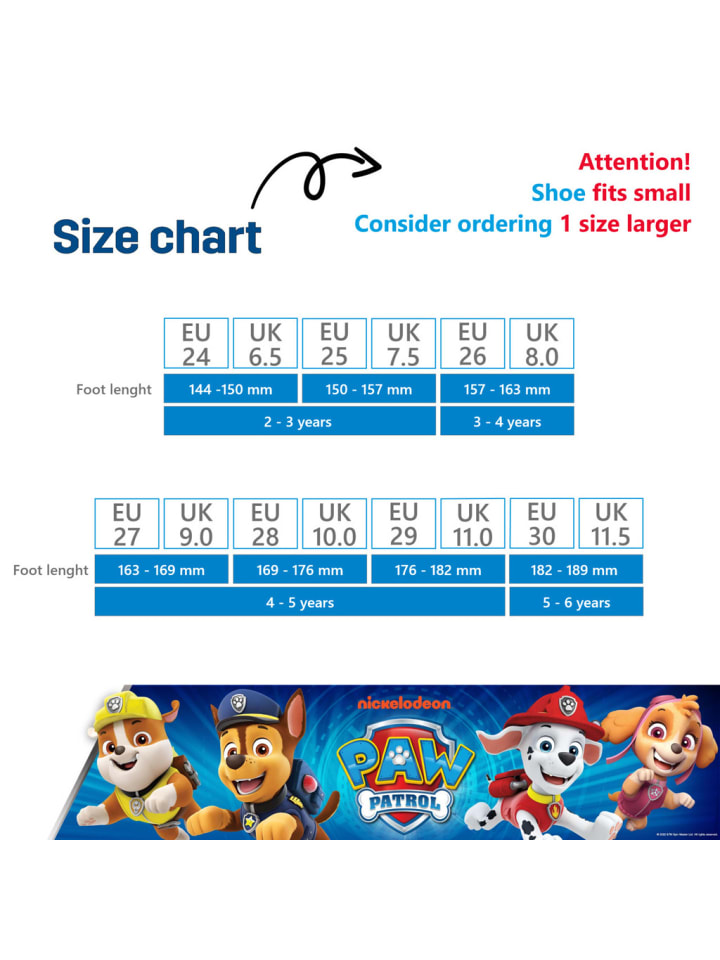 Paw Patrol Hausschuhe mit Paw Patrol Chase Motiv, in Blau, Klettverschluss günstig kaufen