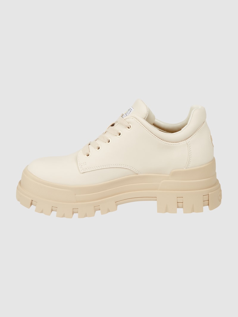 Schnürschuhe in Leder-Optik Modell 'Aspha' in beige