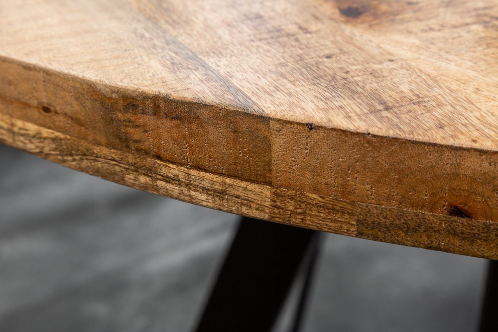 riess-ambiente Esstisch IRON CRAFT 120cm natur, Küchentisch · Massivholz · rund · Mangoholz