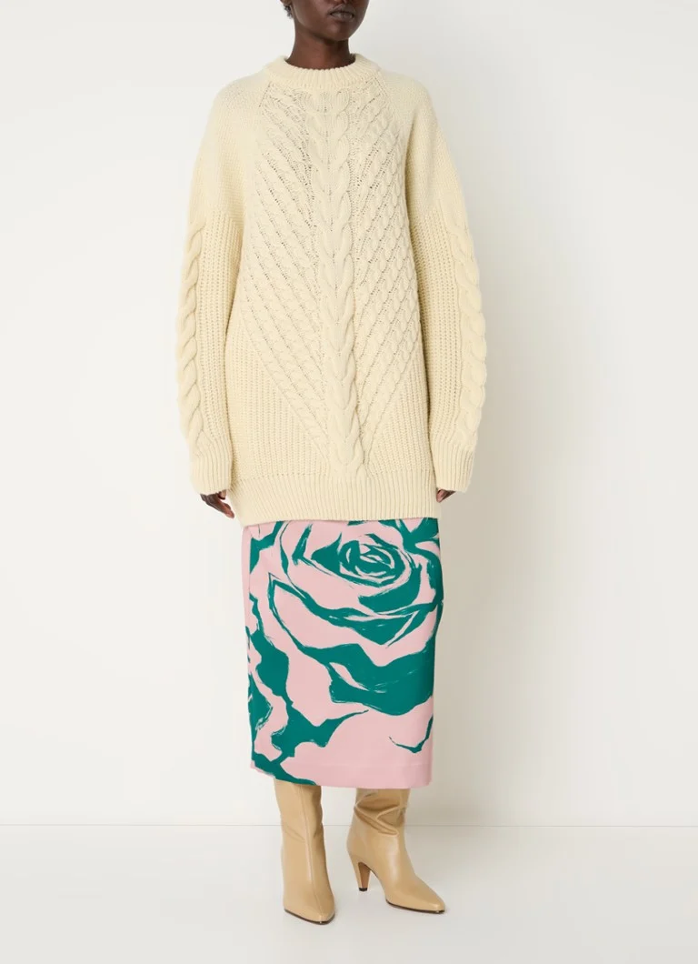 Essentiel Antwerp Gertie Midirock mit Schlitz und Print