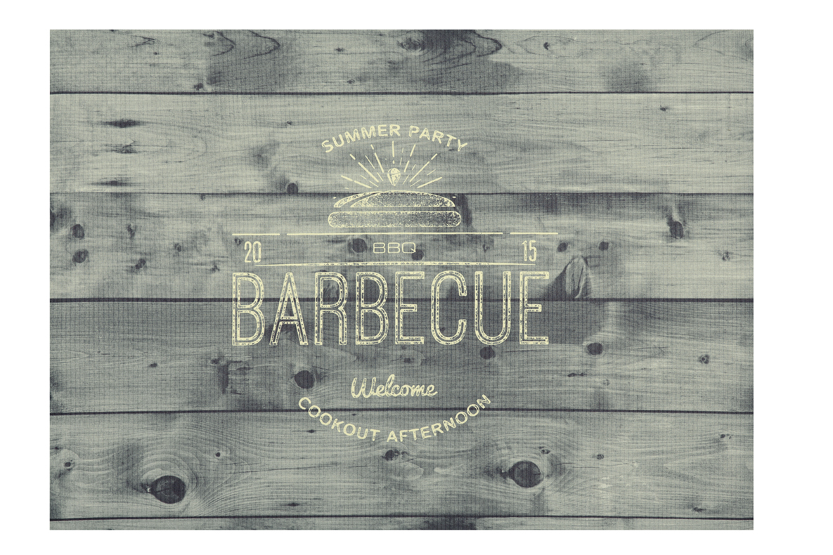 Schütte Peyer Syntex BBQ Matte Grillmatte Barbecue Holz Farbe Grau 75 x 120 cm