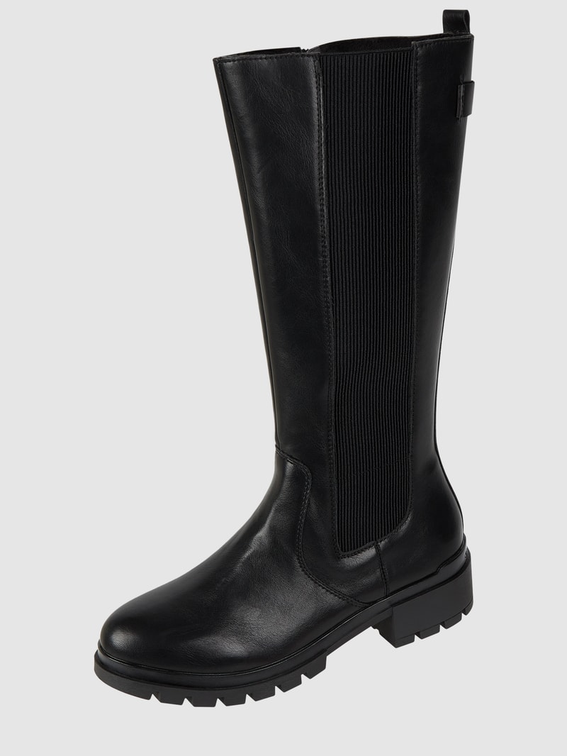 Stiefel in Leder-Optik  in schwarz