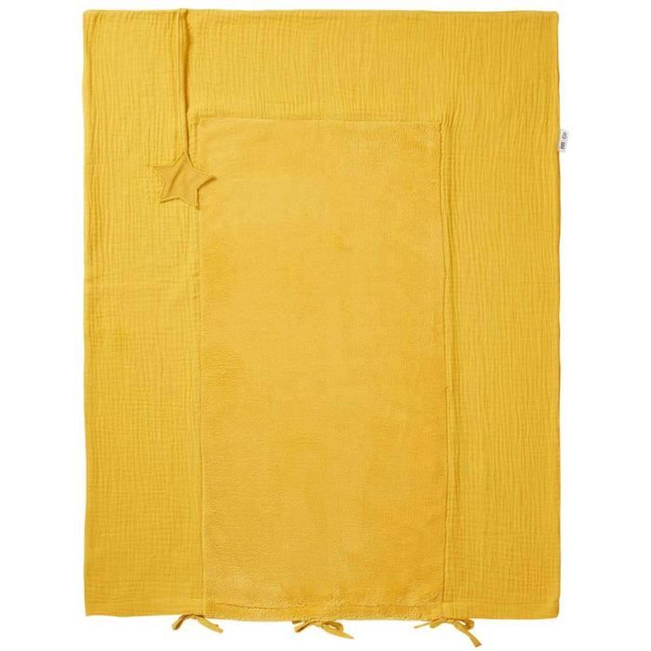 Housse pour matelas à langer en gaze de coton Moutarde TU jaune