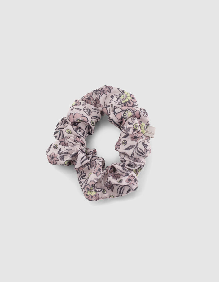 Chouchous rose et imprimé fleurs fille