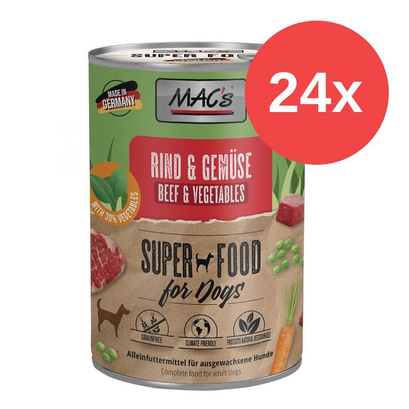 Sparpaket MAC's Nassfutter für Hunde 24 x 400 g