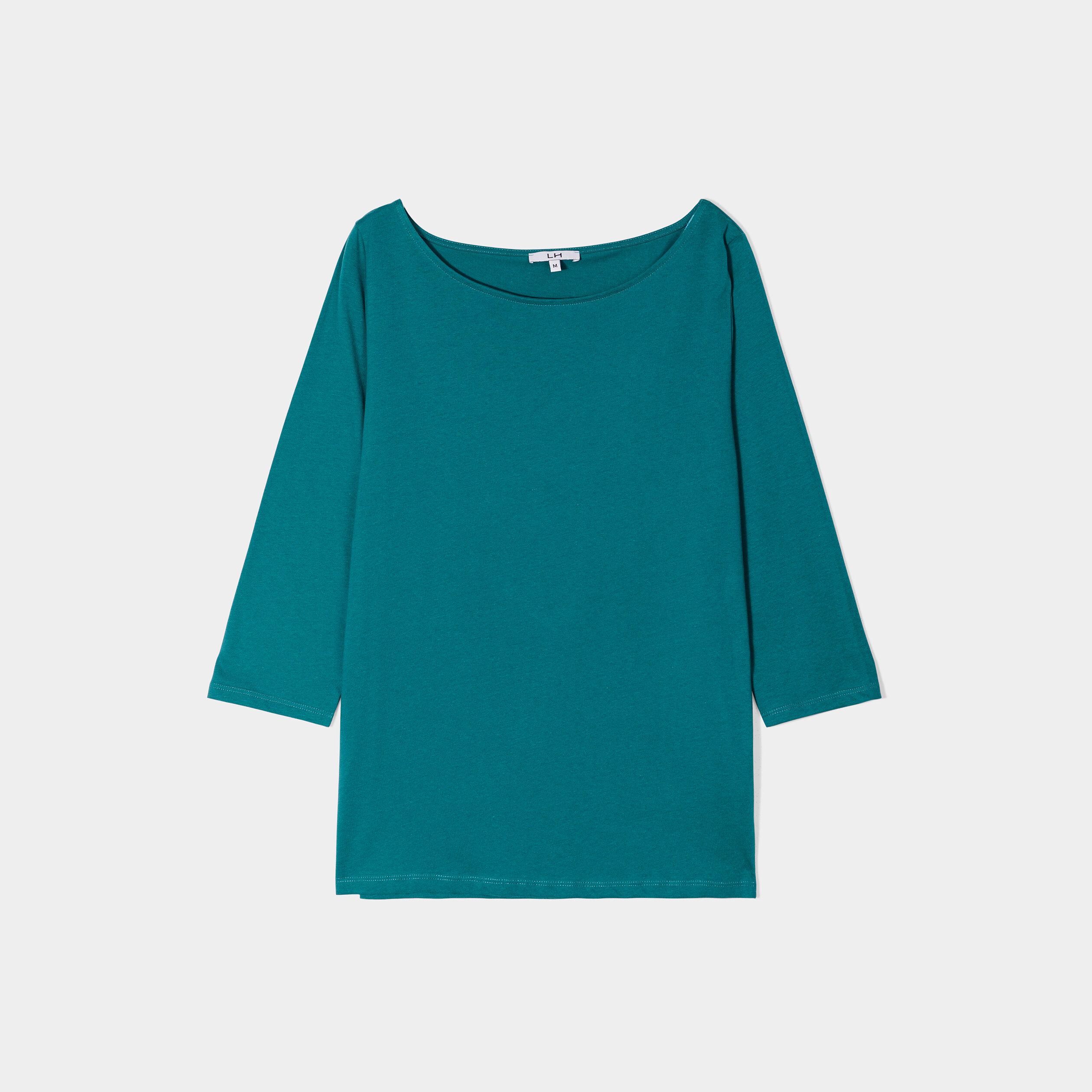 T-shirt col bateau manches 3 4 vert émeraude femme | La Halle