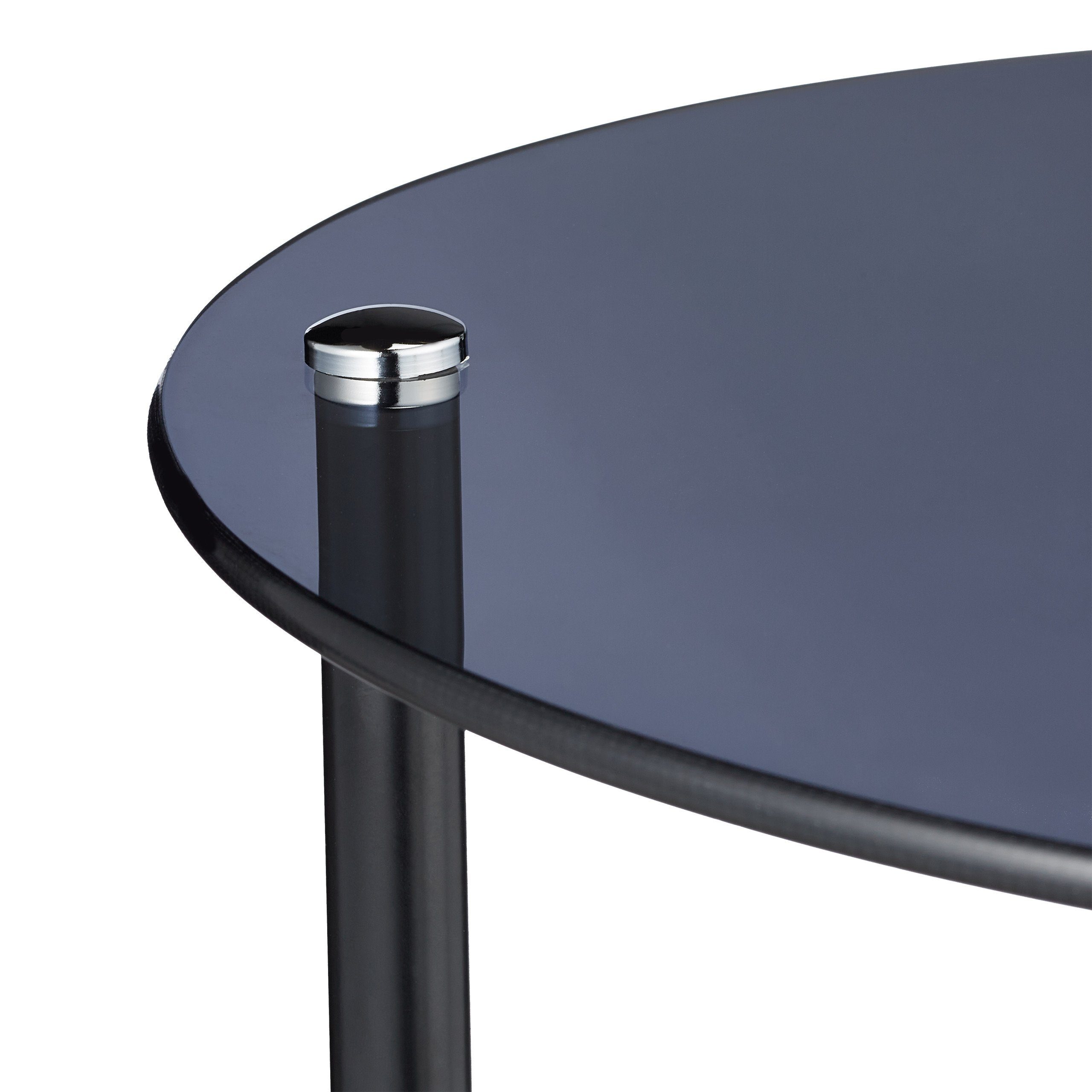 relaxdays Beistelltisch Runder Beistelltisch aus Glas