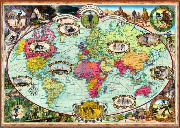 Puzzle 1000 Teile - Mit Fahrrad um die Welt