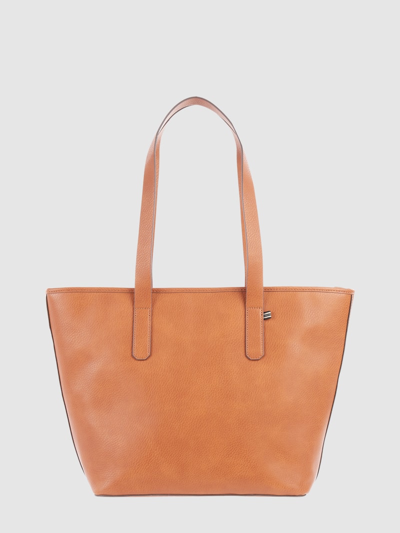 Shopper mit Logo-Details in cognac