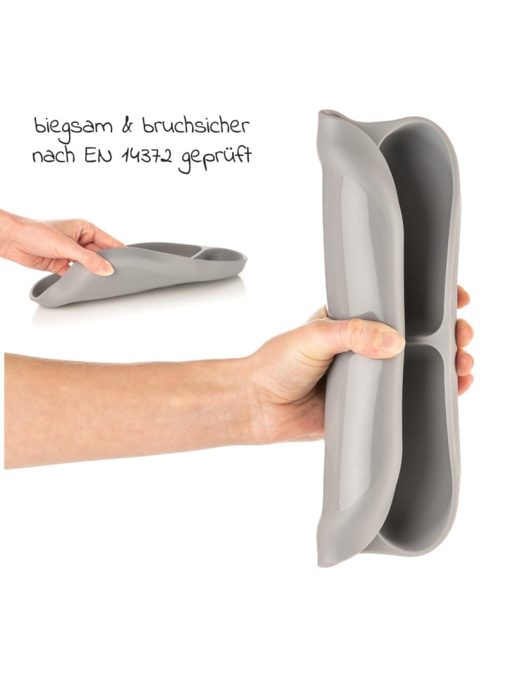 MiaMia Esslern-Teller aus Silikon - Grau in grau günstig kaufen onesize