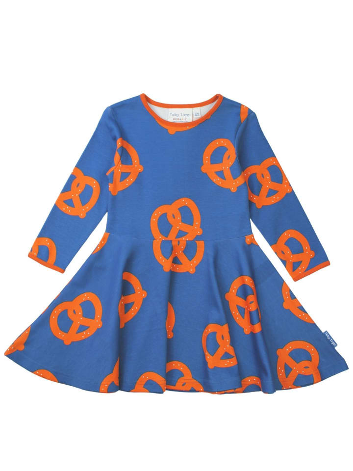 Toby Tiger Skaterkleid mit Brezel Print in blau günstig kaufen