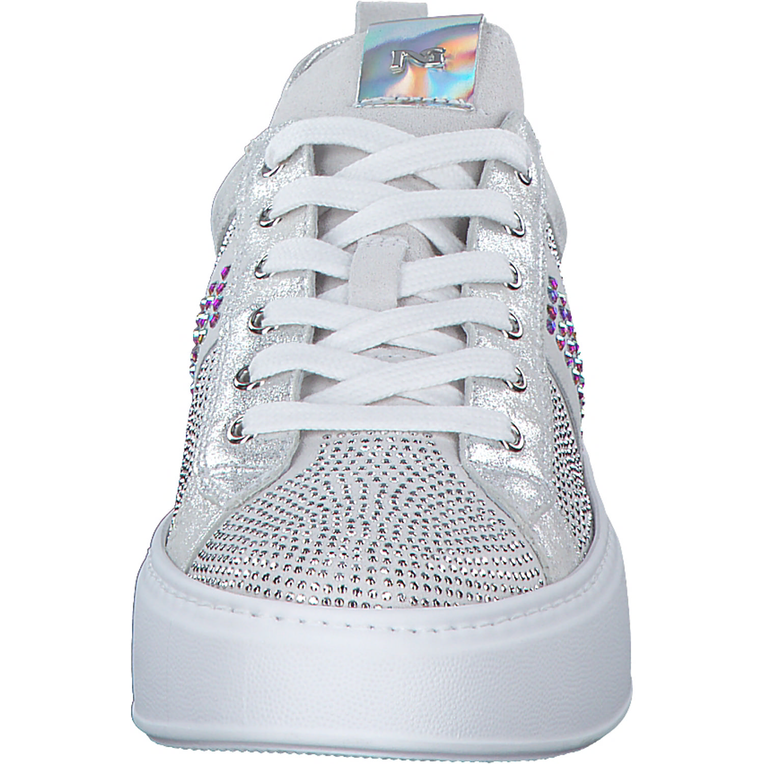 NeroGiardini E409988D, Schnürschuhe, Damen, weiß silber