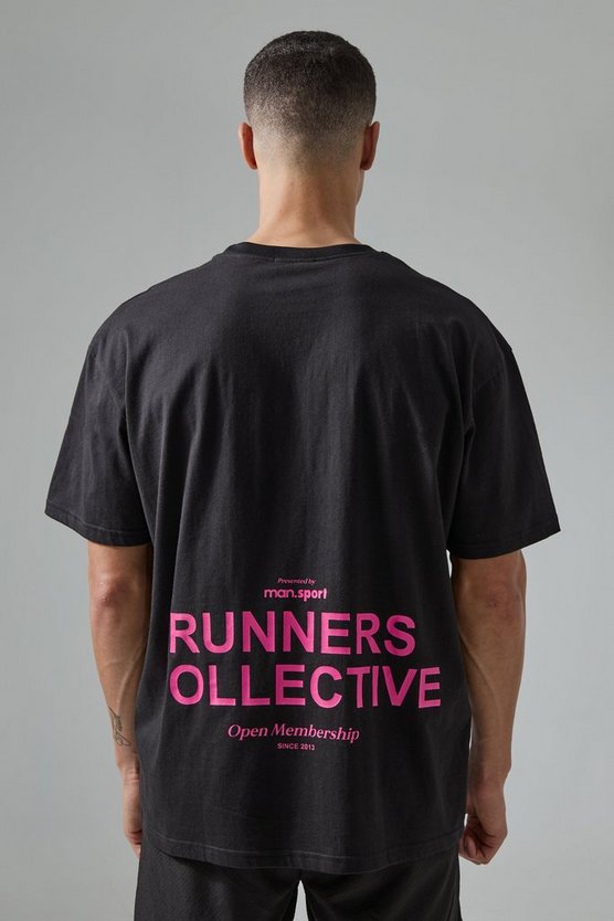Active Oversize T-Shirt mit Runners Collective Print
