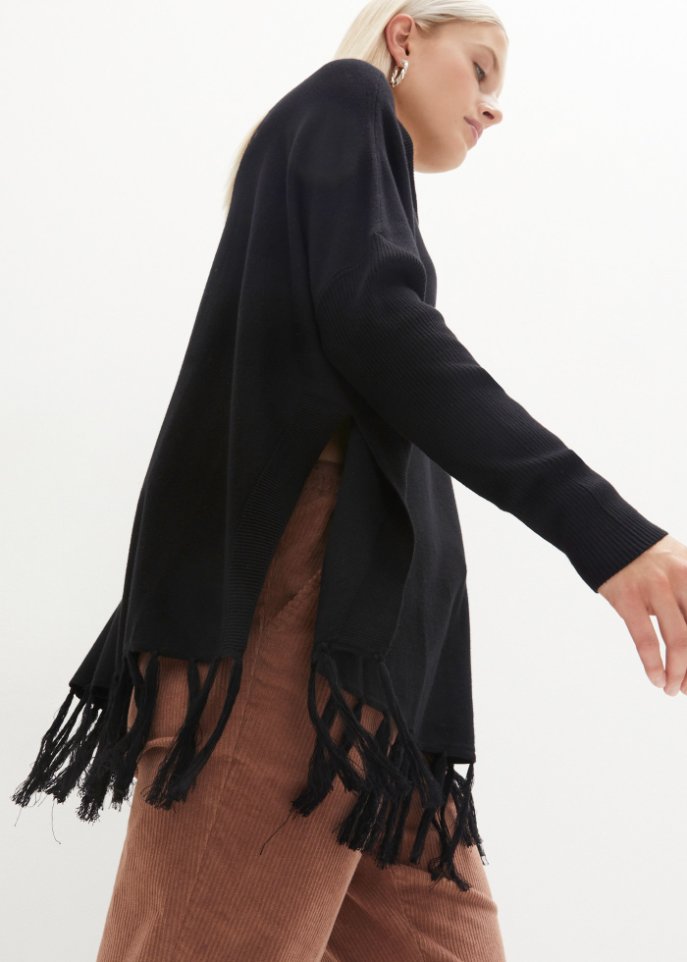 Pullover mit Fransenkante