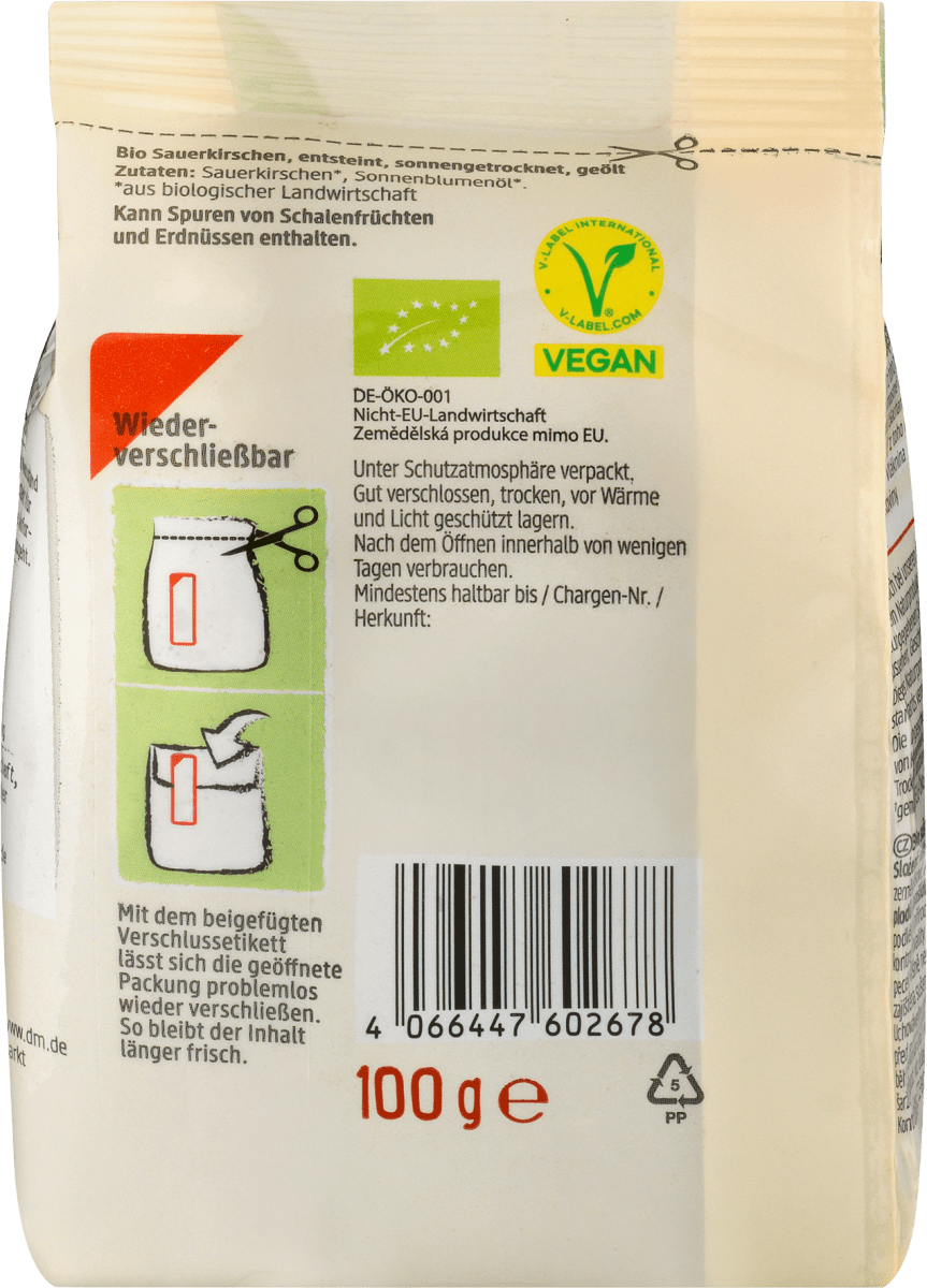 Trockenfrüchte, Sauerkirschen entsteint, 100 g
