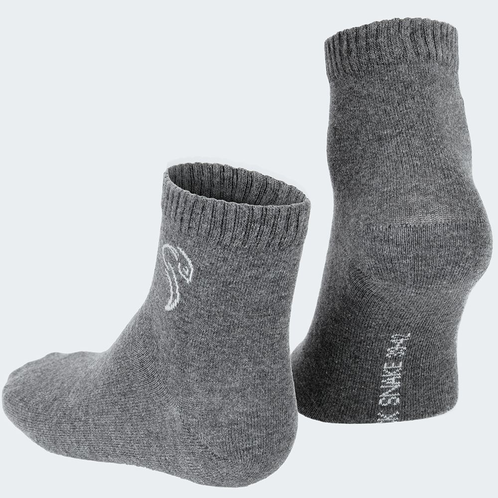 Black Snake 3-Pack Grey Pure Comfort Quarter Sneakersocken
