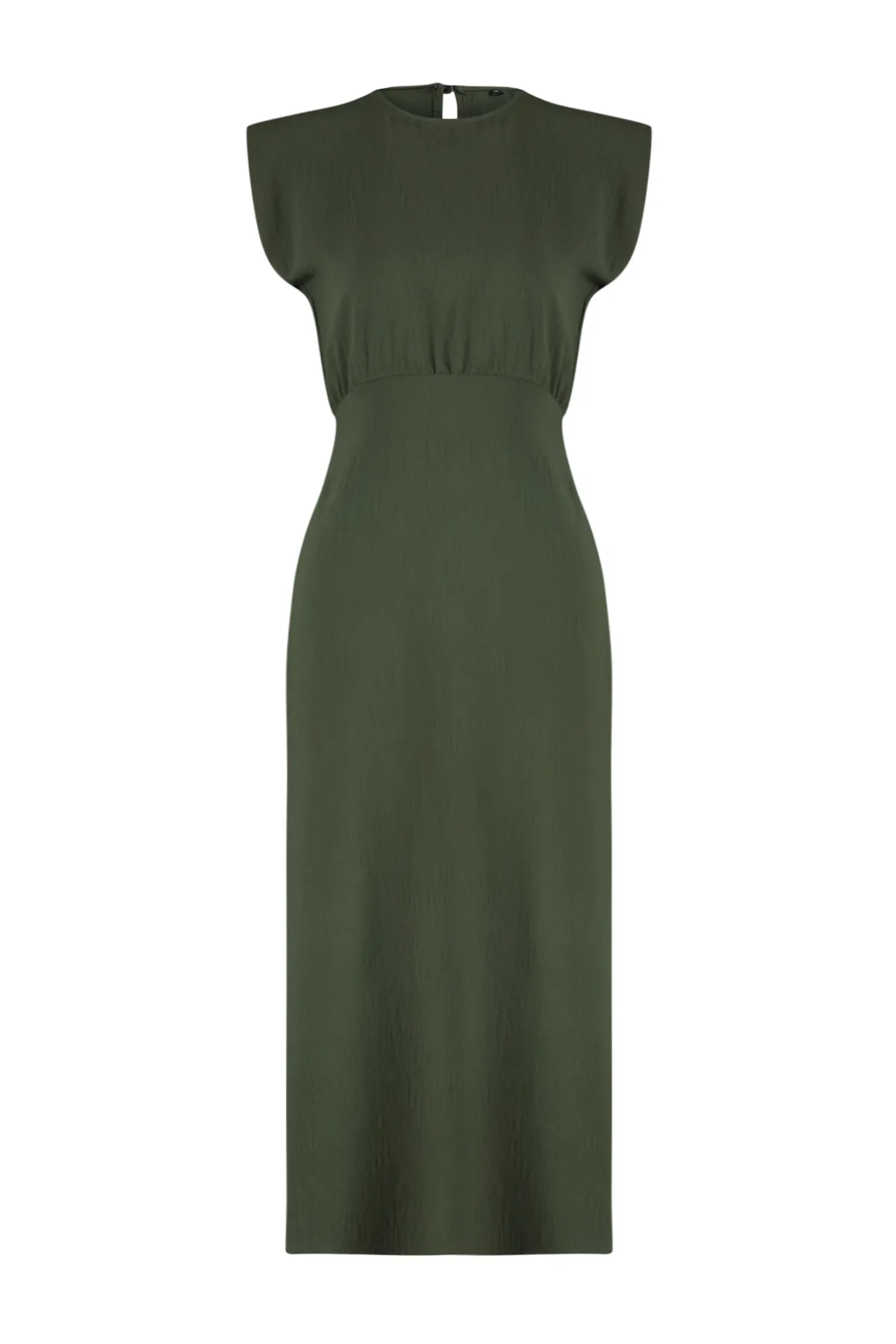 Trendyol Collection  Khakifarbenes gewebtes Midikleid TWOSS24EL00601