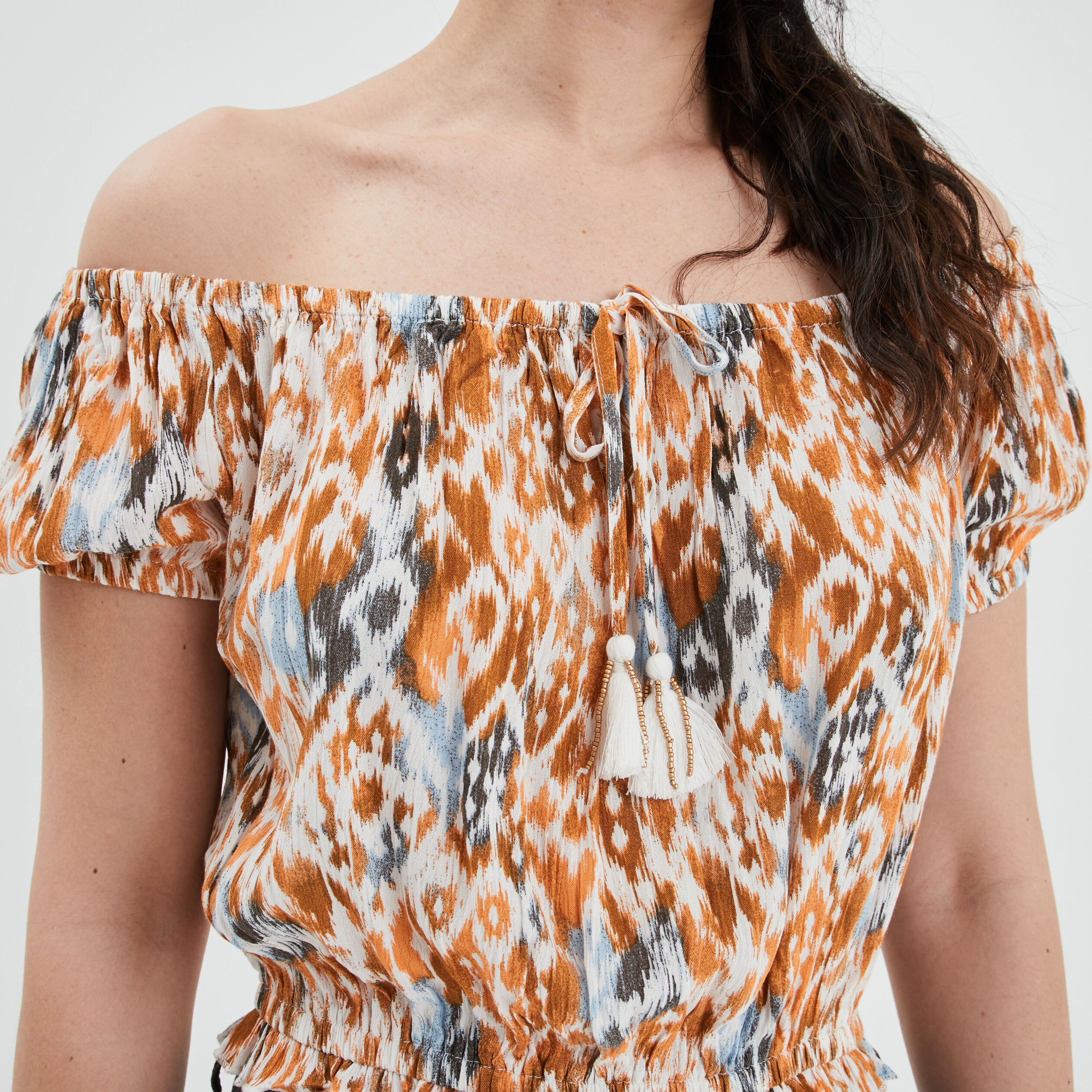 Blouse manches bouffantes Liberto ecru femme | La Halle