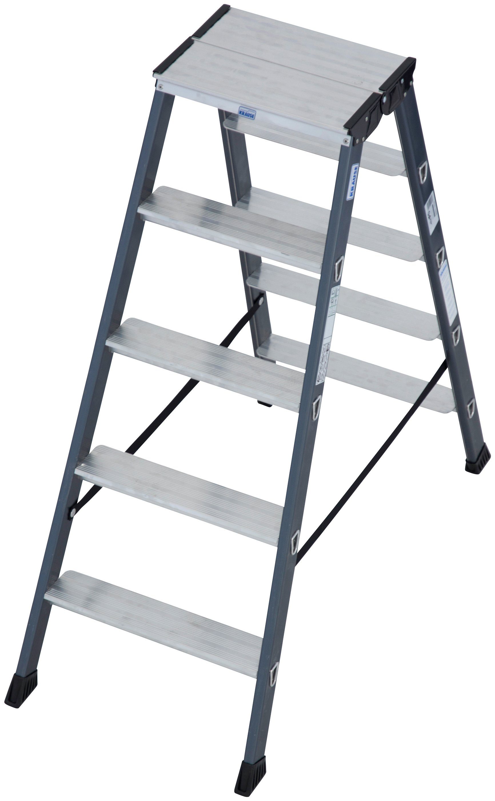 KRAUSE Doppelleiter SePro D, Alu eloxiert, 2x5 Stufen, Arbeitshöe ca. 263 cm