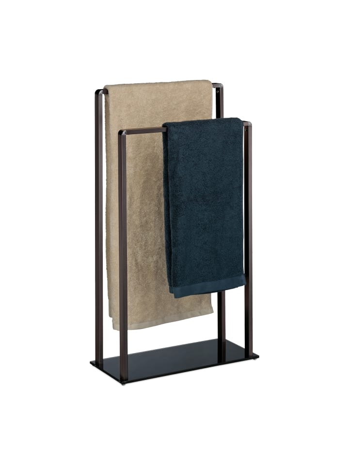 relaxdays Handtuchständer in Bronze/Schwarz - (B)45 x (H)80 x (T)20 cm günstig kaufen onesize