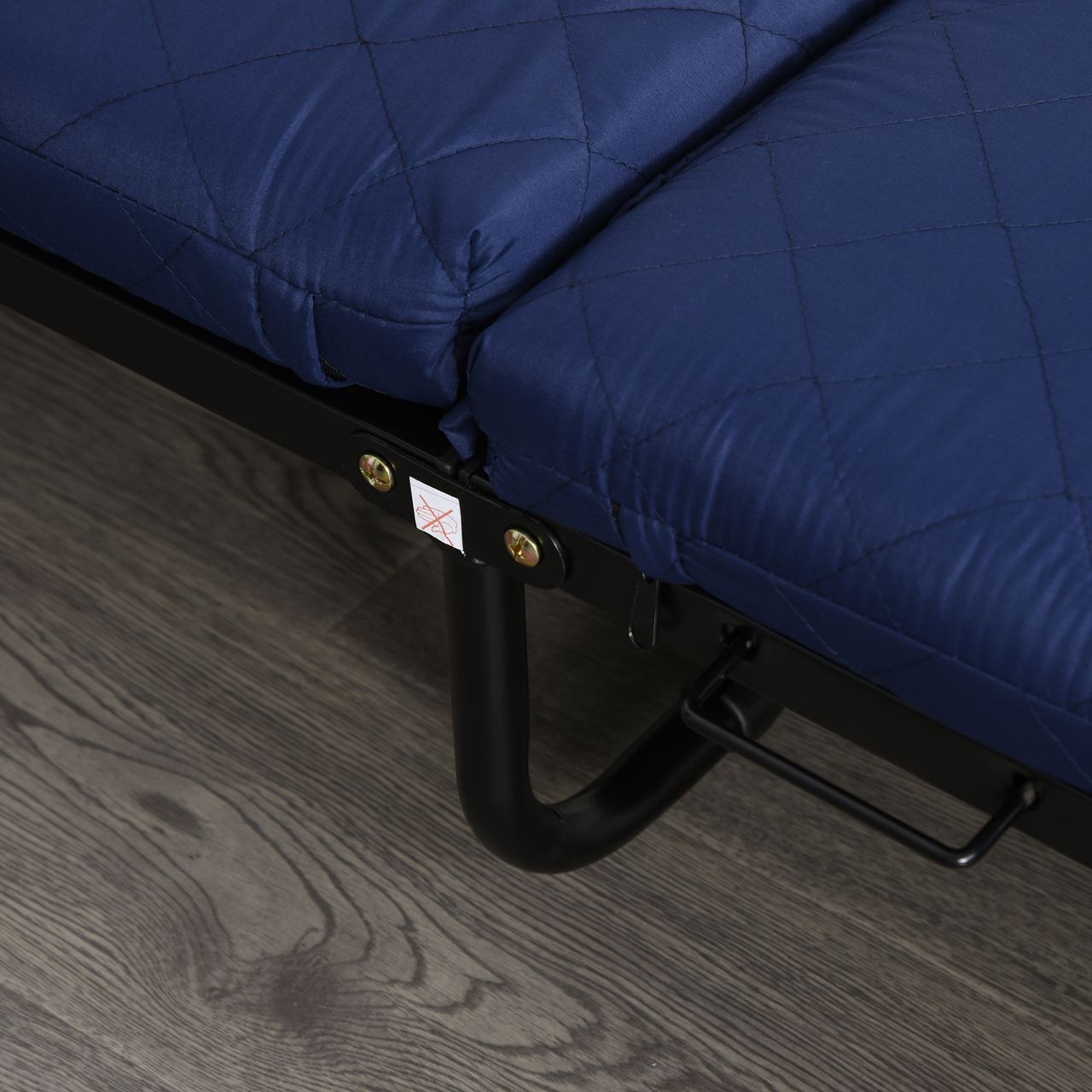 HOMCOM Gästebett klappbar, 2-in-1 Klappbett mit Rollen, Verstellbare Kopfteilhöhe, Stahl Schaumstoff, Blau, 184 x 65 x 26 cm