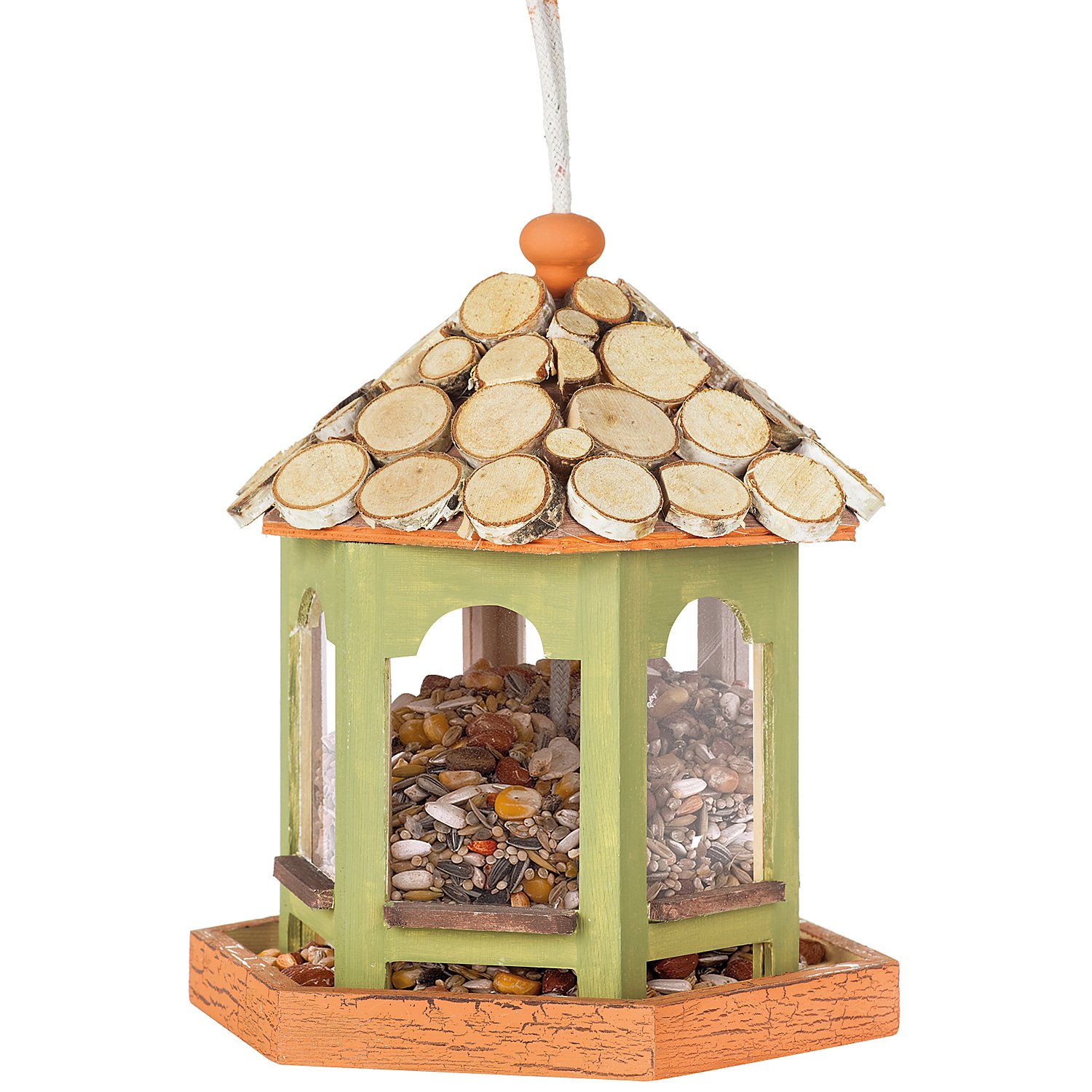 Vogelfutterhaus aus Holz, 19 x 16,5 x 22 cm