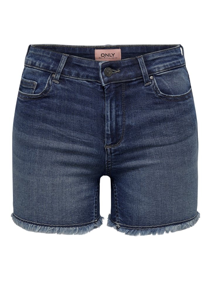 ONLY Shorts kurze Denim Jeans Shorts Knopf und Reißverschluss in Dunkelblau günstig kaufen