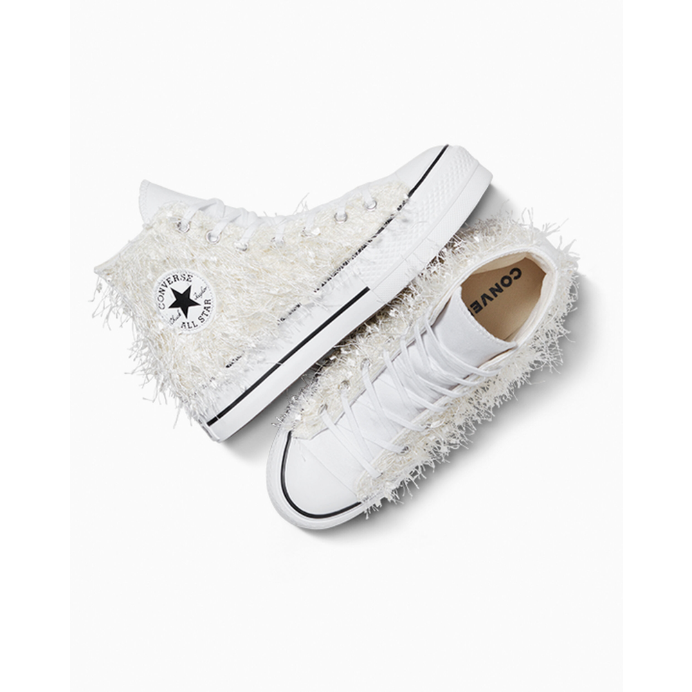 Converse Chuck Taylor All Star Lift Frayed A10227C / weiss