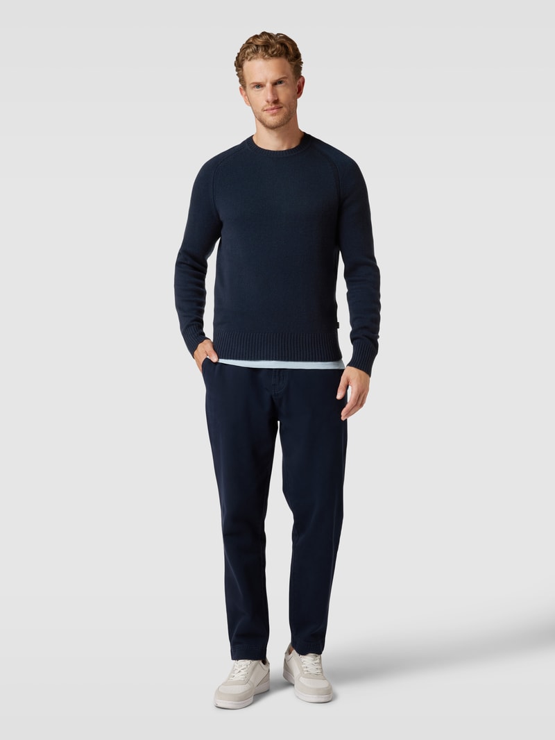 Kaschmirpullover mit Rundhalsausschnitt Modell 'Maglio' in marineblau