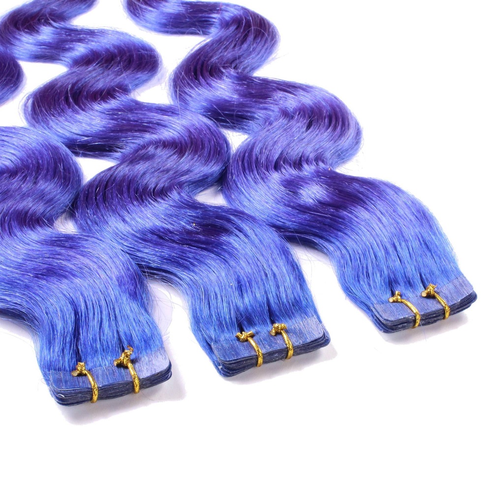 hair2heart Extensions adhésives cheveux naturels #bleu extensions