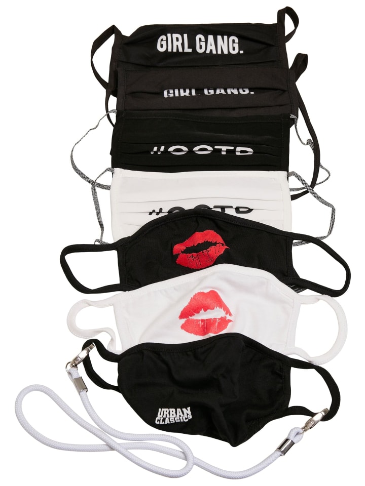 Urban Classics Urban Classics Gesichtsmasken in black white günstig kaufen onesize