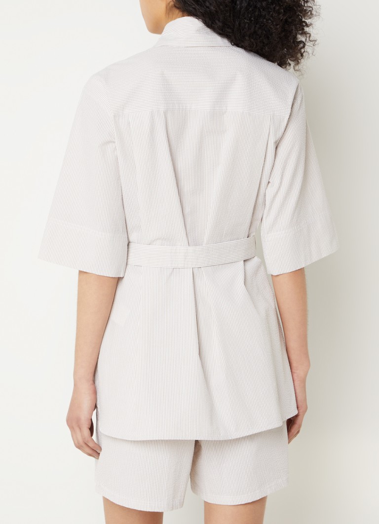 Camicetta MaxMara Texas con cintura e stampa a righe