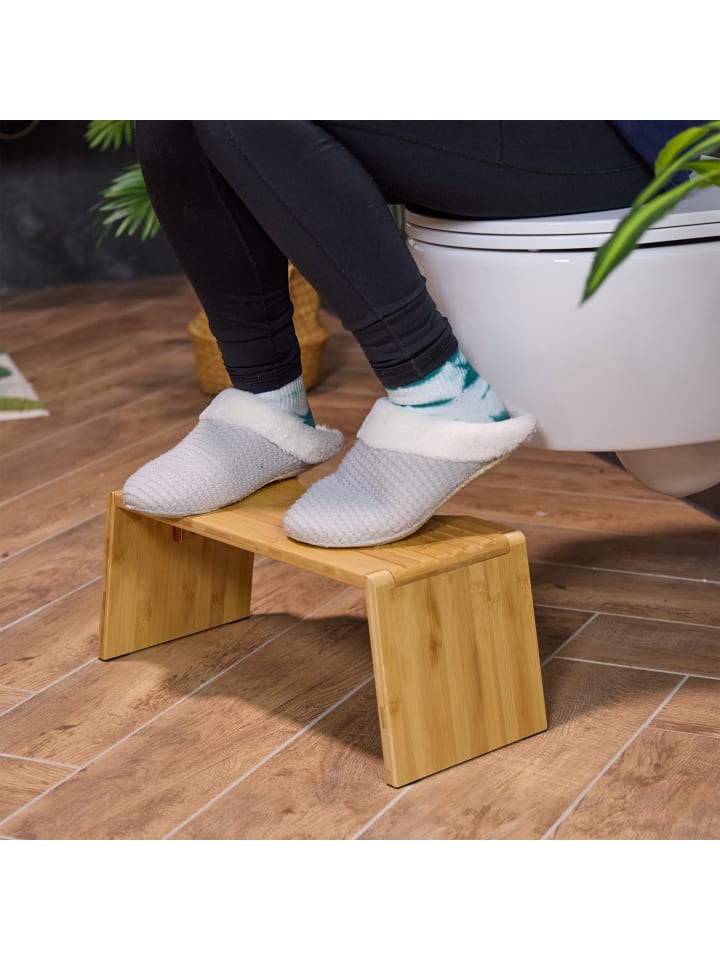 relaxdays Toilettenhocker in Natur - (B)48,5 x (H)19 x (T)20 cm günstig kaufen onesize